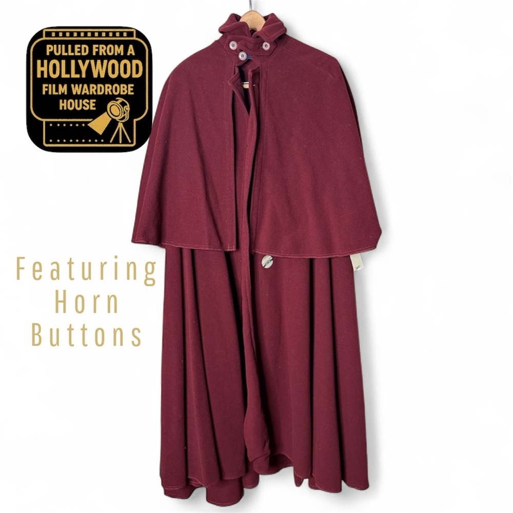 Vintage Victorian Ox Blood Maroon Wool Cloak